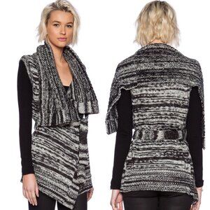 Nwt BlankNYC Sweater Vest Flying Monkey Cowl Neck Knit Size Medium Grey Shawl‎